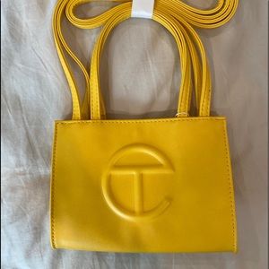 Telfar small yellow shopping tote bag NWT